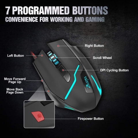 VersionTECH. T10 Gaming Kablolu Ergonomik Mouse(7200 DPI)