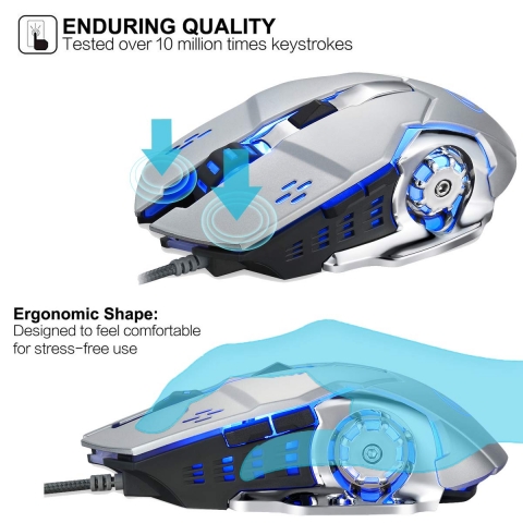 VEGCOO C15 Laser Gaming Ergonomik Mouse(9200 DPI)