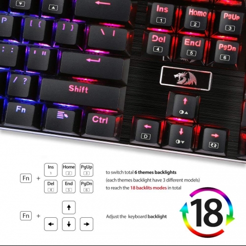 Redragon K556 RGB LED Mechanical Gaming Klavye