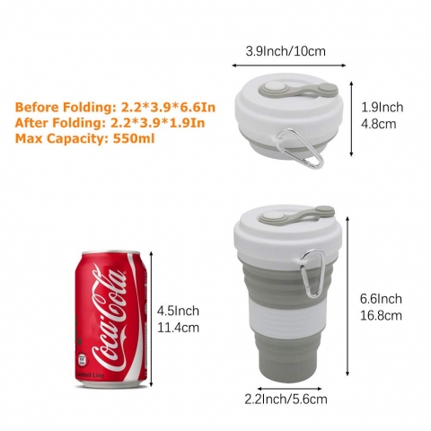 Collapsible Travel Cup, PortableAndLightweight