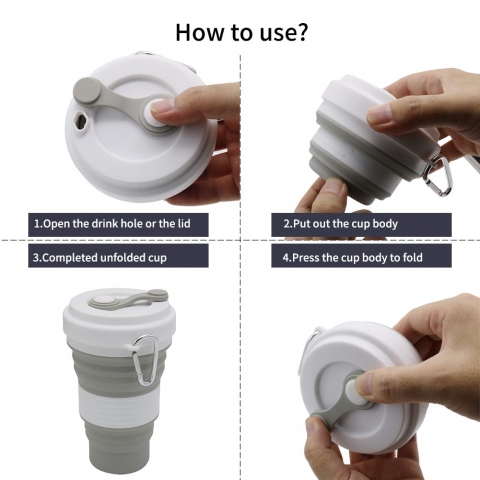 Collapsible Travel Cup, PortableAndLightweight