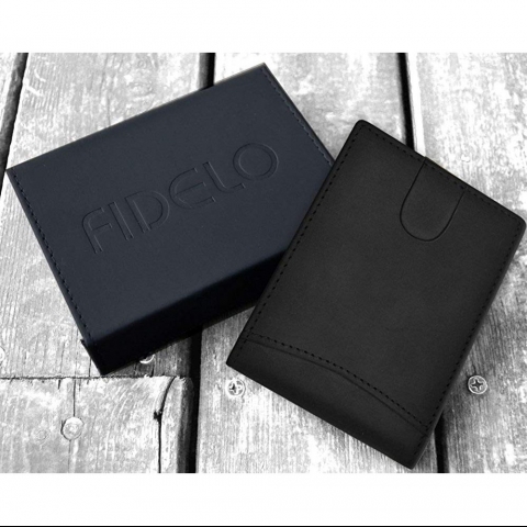 FIDELO Bifold Leather Minimalist Wallet RFID Slim Wallet for Men