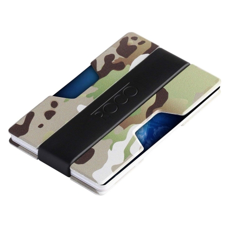 ROCO Minimalist Alminyum nce RFID Engellemeli Kartlk (Camo)