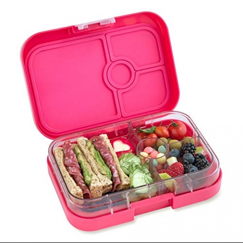 Yumbox ocuklar in Blmeli Yemek Kutusu (Pembe)