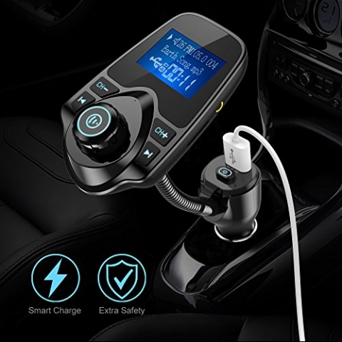 Nulaxy KM18 Plus Bluetooth Araba FM Transmitter Ses Adaptr