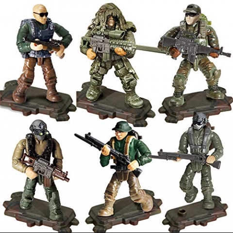 YEIBOBO Military Action Figr Set (6 Para)