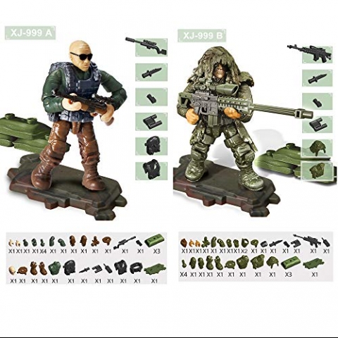 YEIBOBO Military Action Figr Set (6 Para)