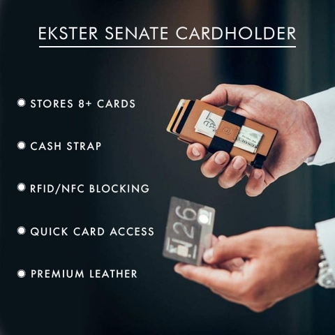 Ekster RFID Engellemeli nce Erkek Kartlk (Kahve)