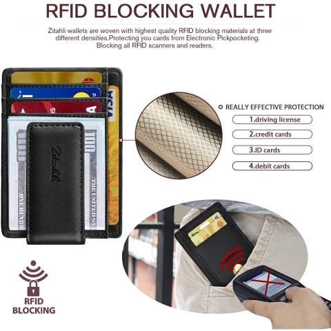 Zitahli RFID Engellemeli Erkek nce Czdan(Kahve)