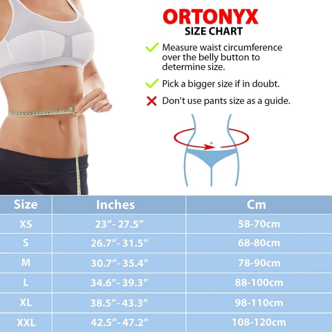 ORTONYX Unisex Medium Beden Srt Korsesi (Siyah)