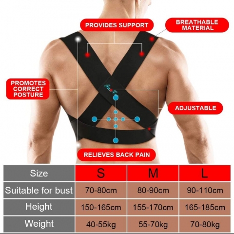 FunCee Unisex Medium Beden Dik Duru Korsesi (Siyah)