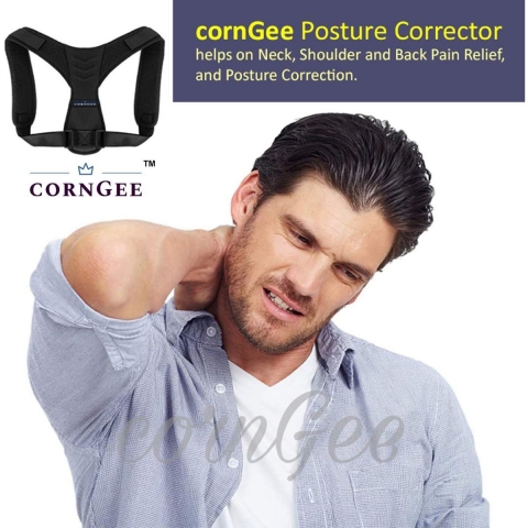 cornGee Unisex Ayarlanabilir Dik Duru Korsesi (Siyah)