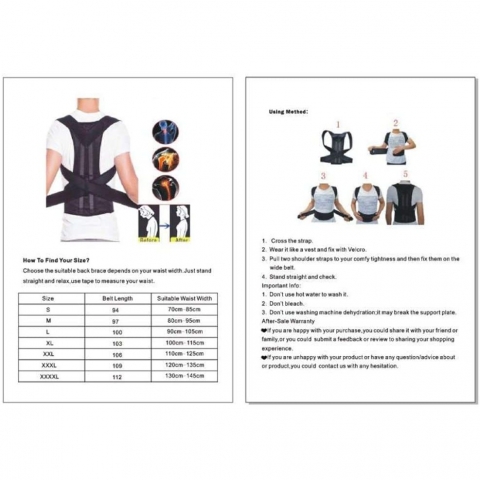 SCWADEY Unisex Medium Beden Dik Duru Korsesi (Siyah)