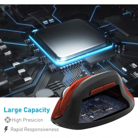 KINGTOP Bluetooth Vertical Ergonomik Mouse (Krmz)