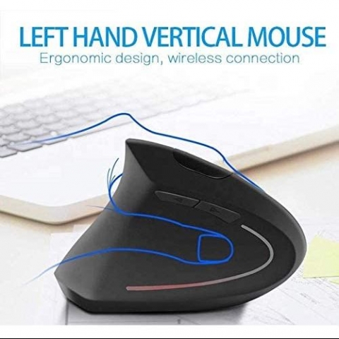 Premium Zone Kablosuz Vertical Ergonomik Sol El Mouse (Siyah)