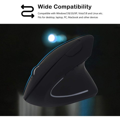 VHOB Bluetooth Dikey Ergonomik Mouse (Siyah)