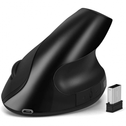 HaetFire Bluetooth Dikey Ergonomik Mouse (Siyah)