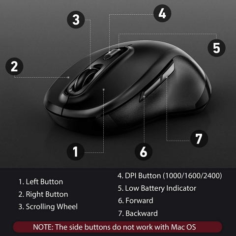 Jelly Comb 2.4GHz Ergonomik Wireless Mouse (Siyah)