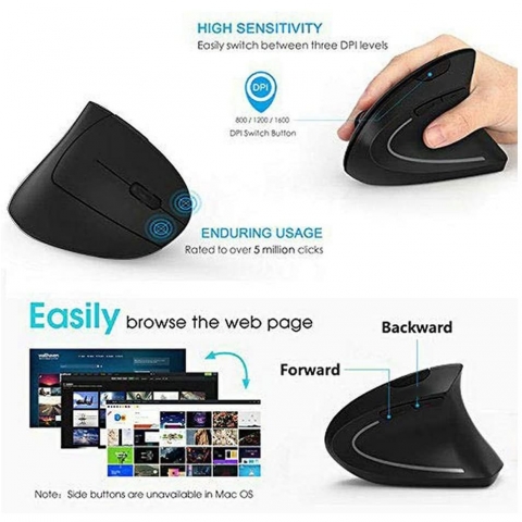 Funwaretech Ergonomik Dikey Wireless Mouse