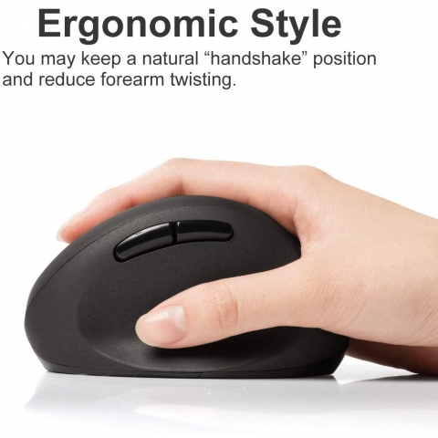 SANWA 2.4G Wireless Ergonomik Mouse(1600DPI)(Siyah)