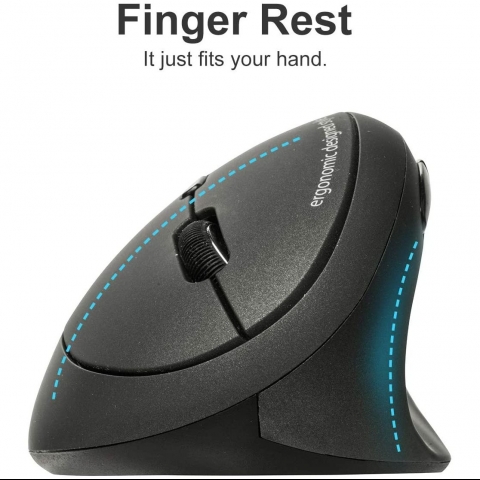 SANWA 2.4G Wireless Ergonomik Mouse(1600DPI)(Siyah)