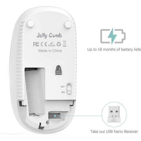 Jelly Comb 2.4G Wireless Mouse (Beyaz/Mint)