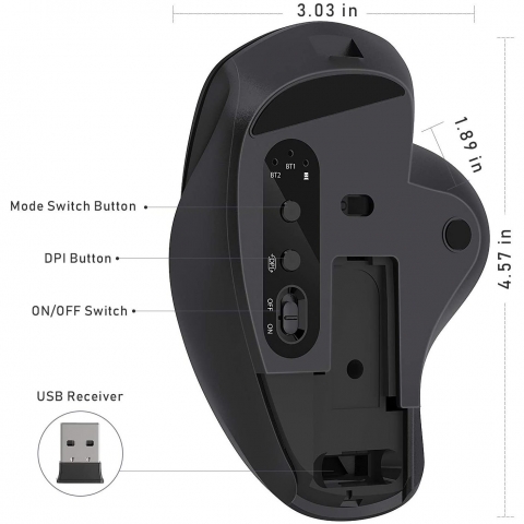 Jelly Comb 2.4GHz Wireless Ergonomik Mouse(Siyah)