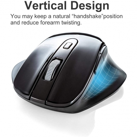 SANWA Bluetooth Vertical Ergonomik Mouse(2400DPI)(Siyah)