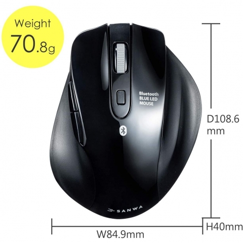 SANWA Bluetooth Vertical Ergonomik Mouse(2400DPI)(Siyah)