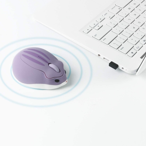 PloutoRich Hamster Wireless Mouse (1200DPI)(Mor)