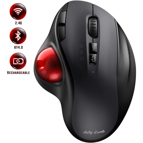 Jelly Comb 2.4GHz Wireless Trackball Mouse(Siyah/Krmz)