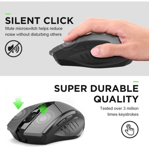 INPHIC Wireless Ergonomik Optical Mouse (Gri)(1600DPI)