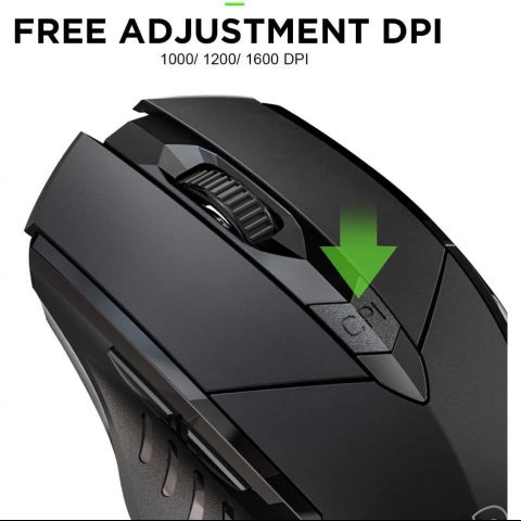 INPHIC Wireless Ergonomik Optical Mouse (Siyah)(1600DPI)