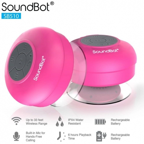 SoundBot SB510 Suya Dayankl Bluetooth Hoparlr (Pembe)