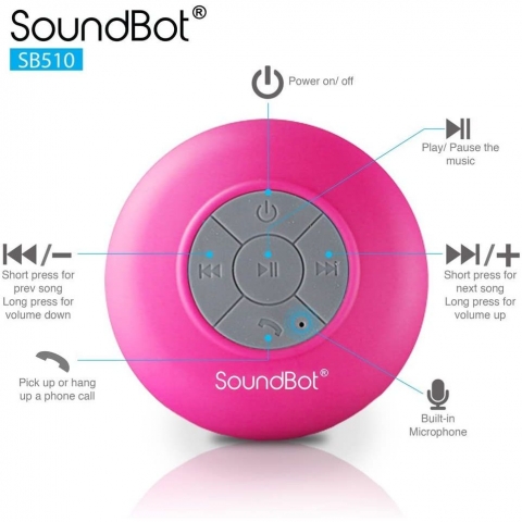 SoundBot SB510 Suya Dayankl Bluetooth Hoparlr (Pembe)