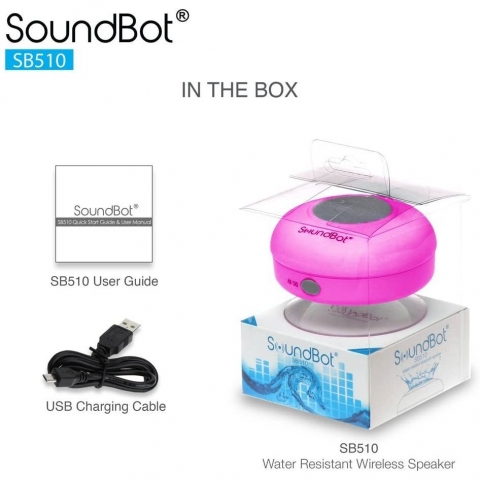 SoundBot SB510 Suya Dayankl Bluetooth Hoparlr (Pembe)