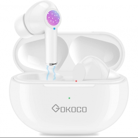 GOKOCO Bluetooth 5.0 Wireless Kulak i Kulaklk (Beyaz)