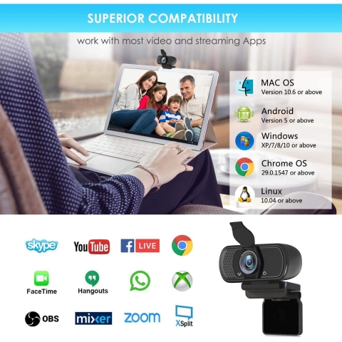 XPCAM USB HD 1080 Mp. Webcam