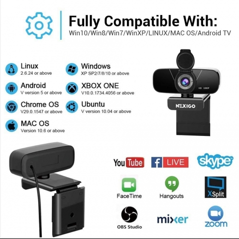 NexiGo N620 USB 1080P Webcam