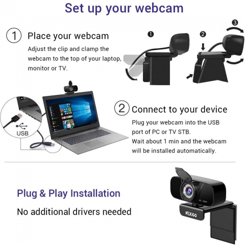 NexiGo N620 USB 1080P Webcam