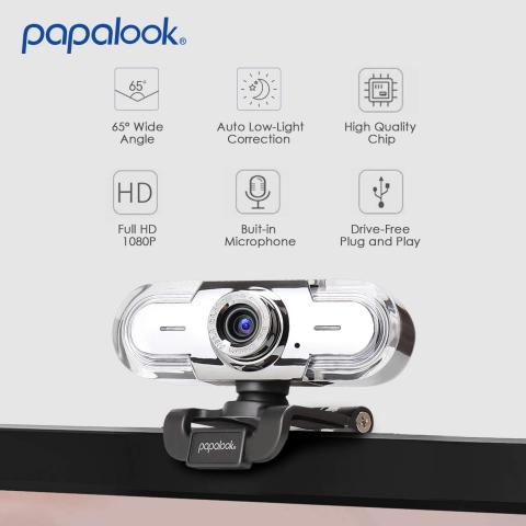 papalook USB Webcam 1080P Full HD