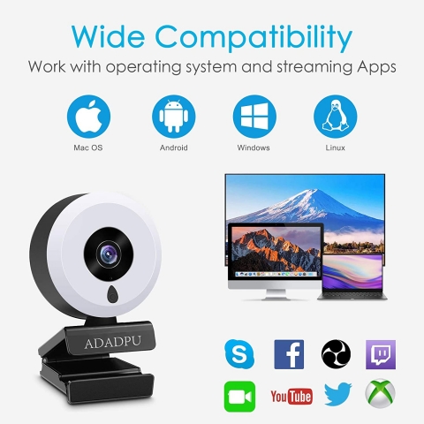 ADADPU USB 1080P Webcam