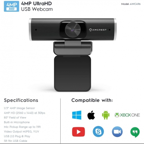 Amcrest USB 4-Megapixel Webcam