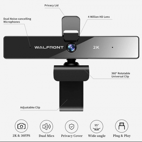 Walfront  USB 2K Webcam