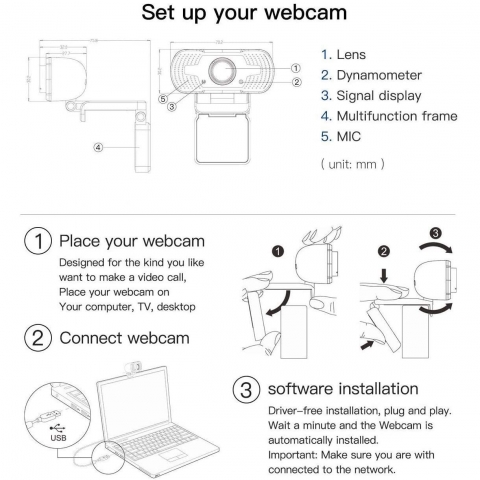 Xinidc USB Full 1080P HD Webcam