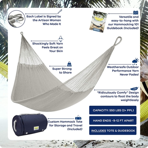 Yellow Leaf Hammocks ift Kiilik El Yapm Hamak (Gri)