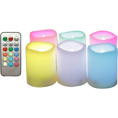 CANDLE IDEA 6 Adet Renkli Led Mum