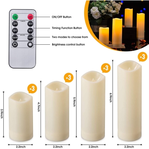 Enpornk 12 Para Led Mum (Beyaz)