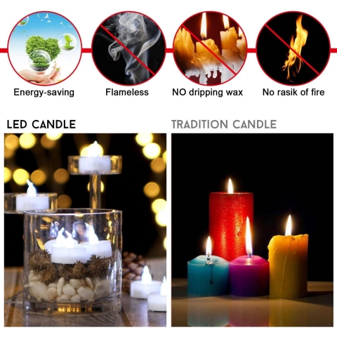 AGPtEK Led Tea Light Mum Seti (60 Adet)