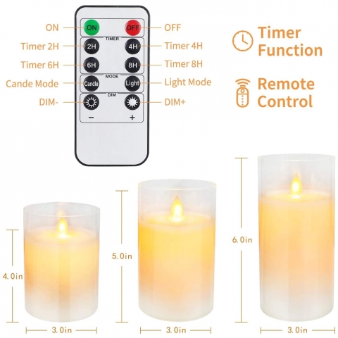 Yinuo Candle 3 Para Led Mum (Beyaz)